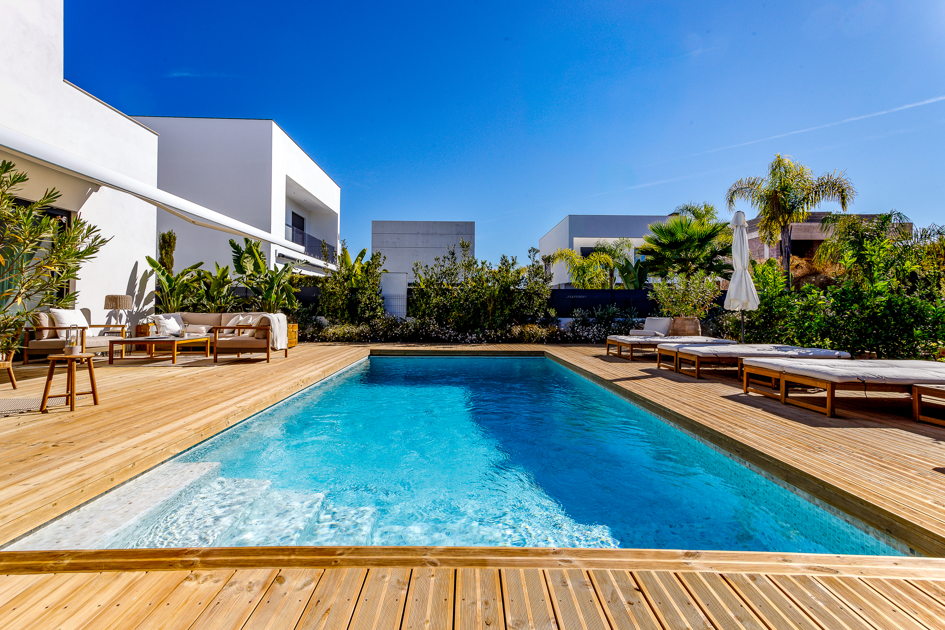 Private heated saltwater pool luxury villa Tavira Algarve